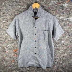Lexington Shirt Mens Small Gray Short Sleeve Button Up‎ Made In USA Pocket